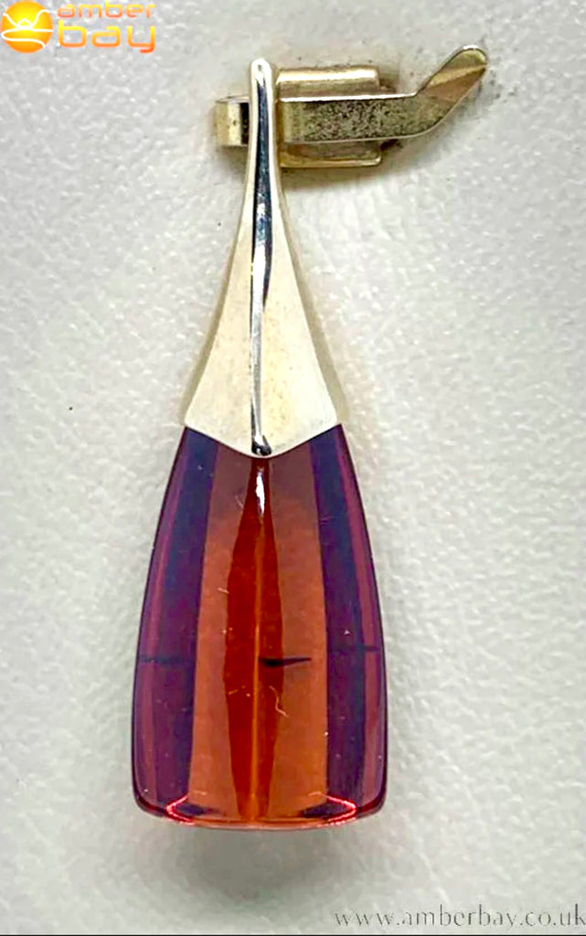 9 ct Gold  Cherry Baltic Amber Pendant
