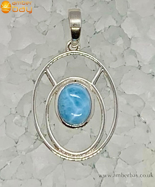 Sterling Silver and Larimar Pendant