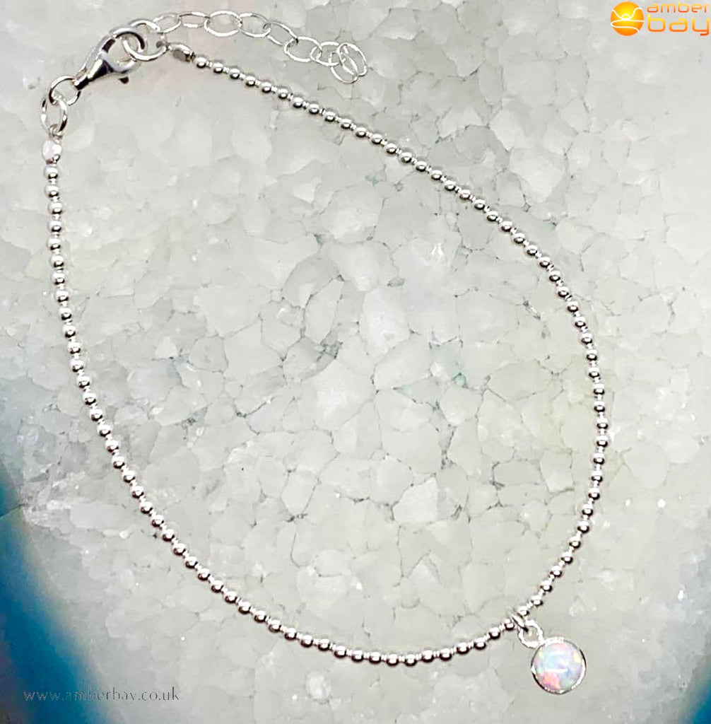Sterling Silver and Opalique Bracelet