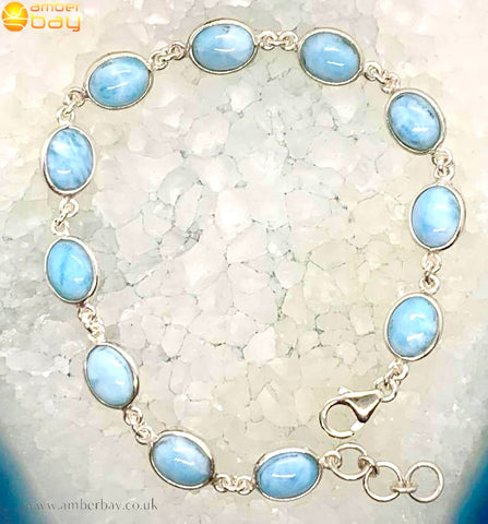 Sterling Silver and Larimar Bracelet