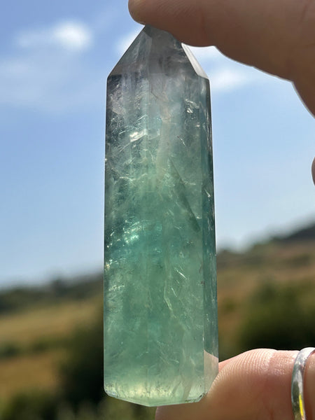 Green Fluorite Crystal Point