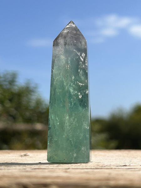 Green Fluorite Crystal Point