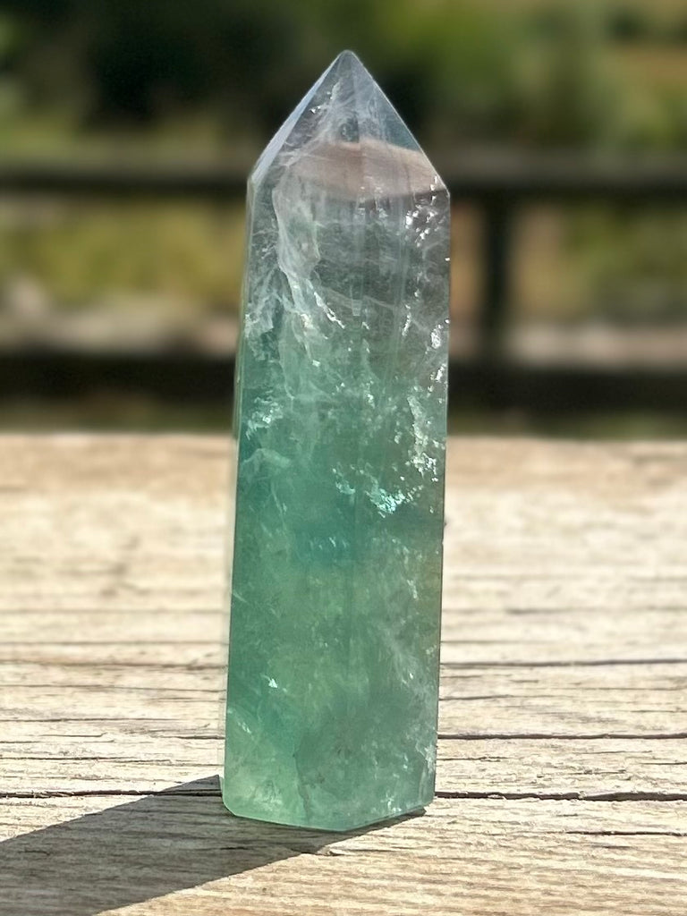 Green Fluorite Crystal Point