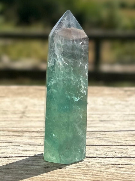 Green Fluorite Crystal Point