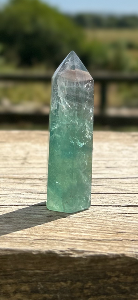 Green Fluorite Crystal Point