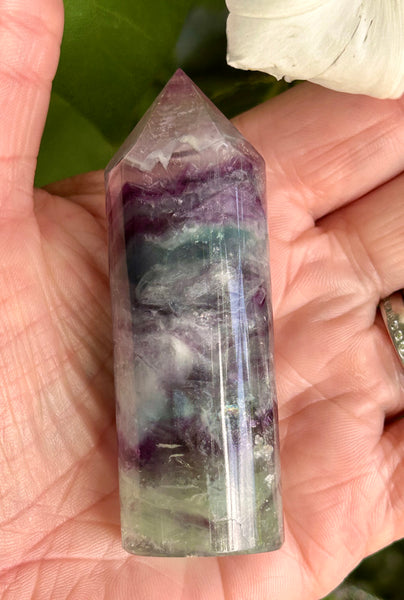 Green & Purple Fluorite Rounded Crystal Point