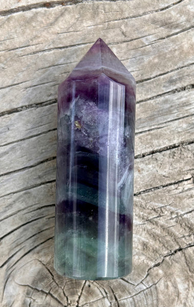 Green & Purple Fluorite Rounded Crystal Point
