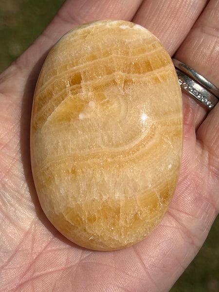 Orange Calcite Palm Stone