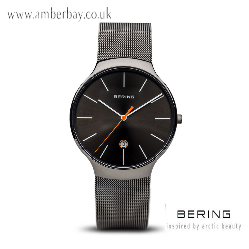 Bering Gents Multifunction Stainless Steel Mesh Watch 13338-077