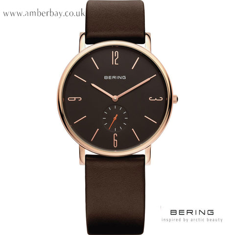 Bering Classic Gents Leather Strap Watch 13739-562