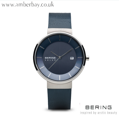 Bering Gents Solar Blue Milanese Watch 14639-307