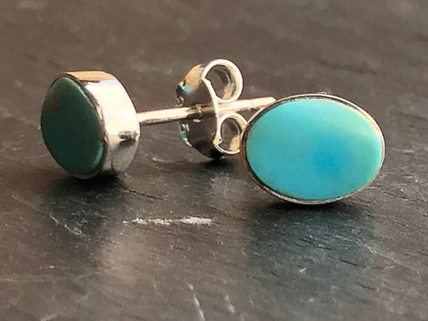 Sleeping Beauty Turquoise Oval Stud Earrings