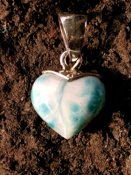 Sterling silver Larimar Heart Pendant