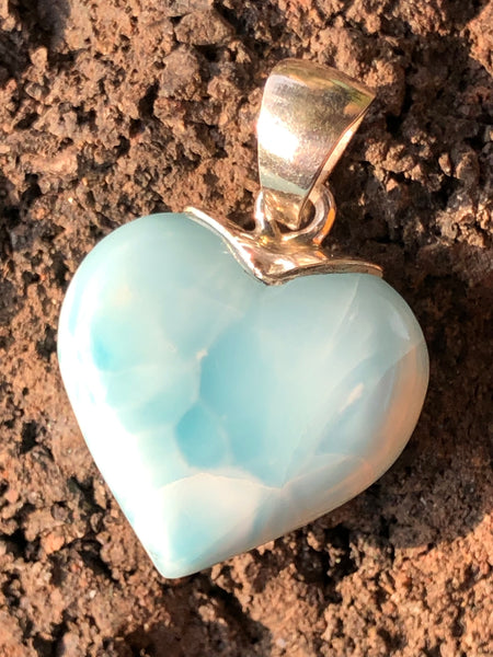 Sterling silver Larimar Heart Pendant