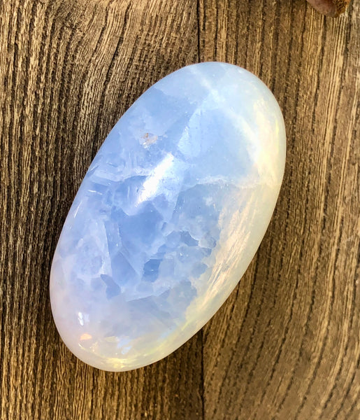 Blue Calcite Palm Stone