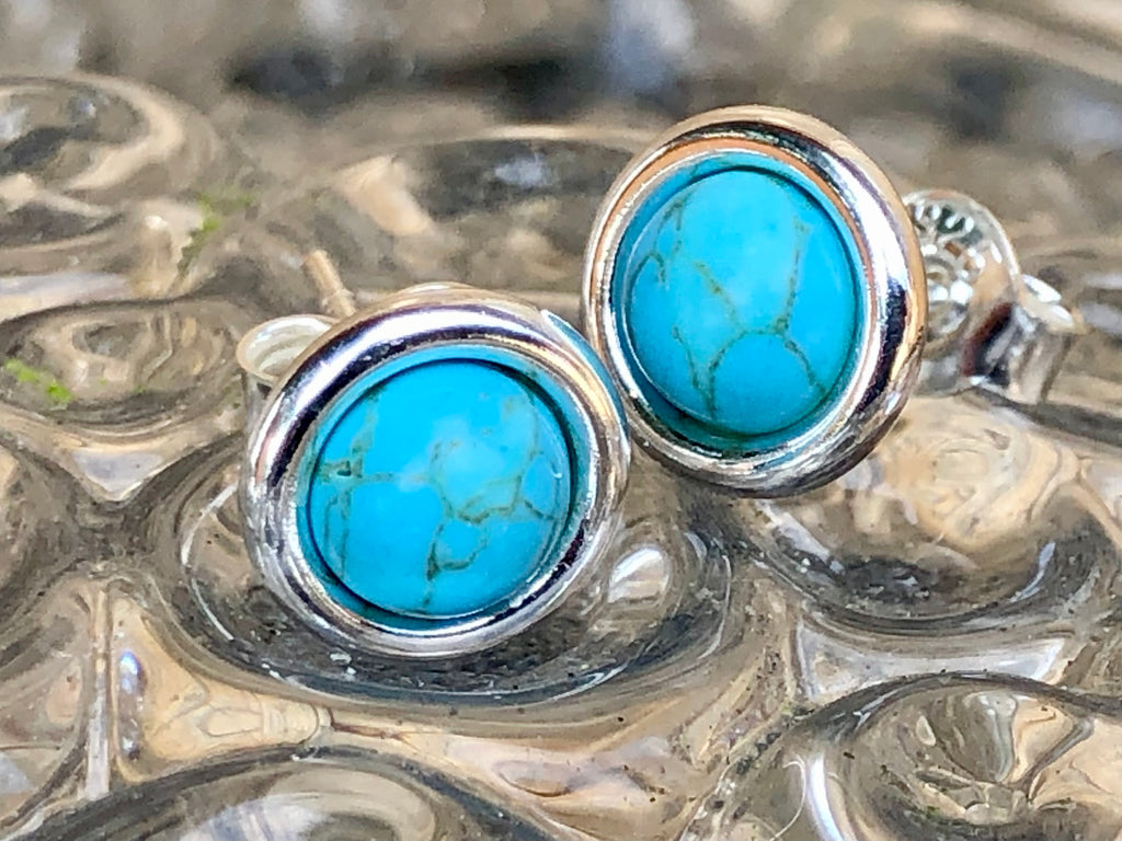 Sterling Silver and Turquoise Stud Earrings