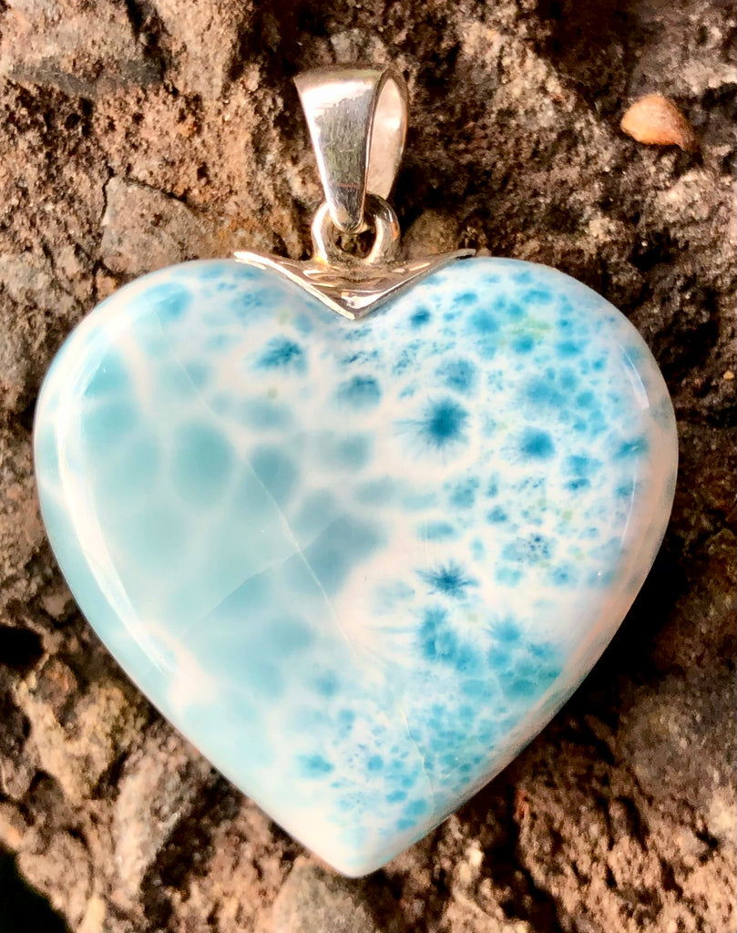 Sterling silver Larimar Heart Pendant