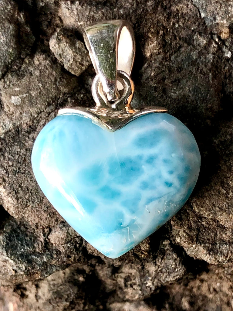 Sterling silver Larimar Heart Pendant