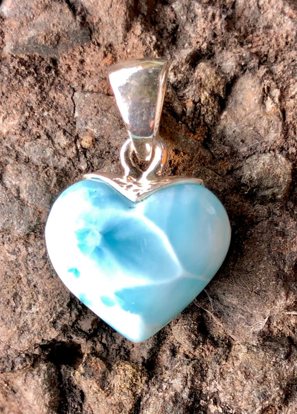 Sterling silver Larimar Heart Pendant