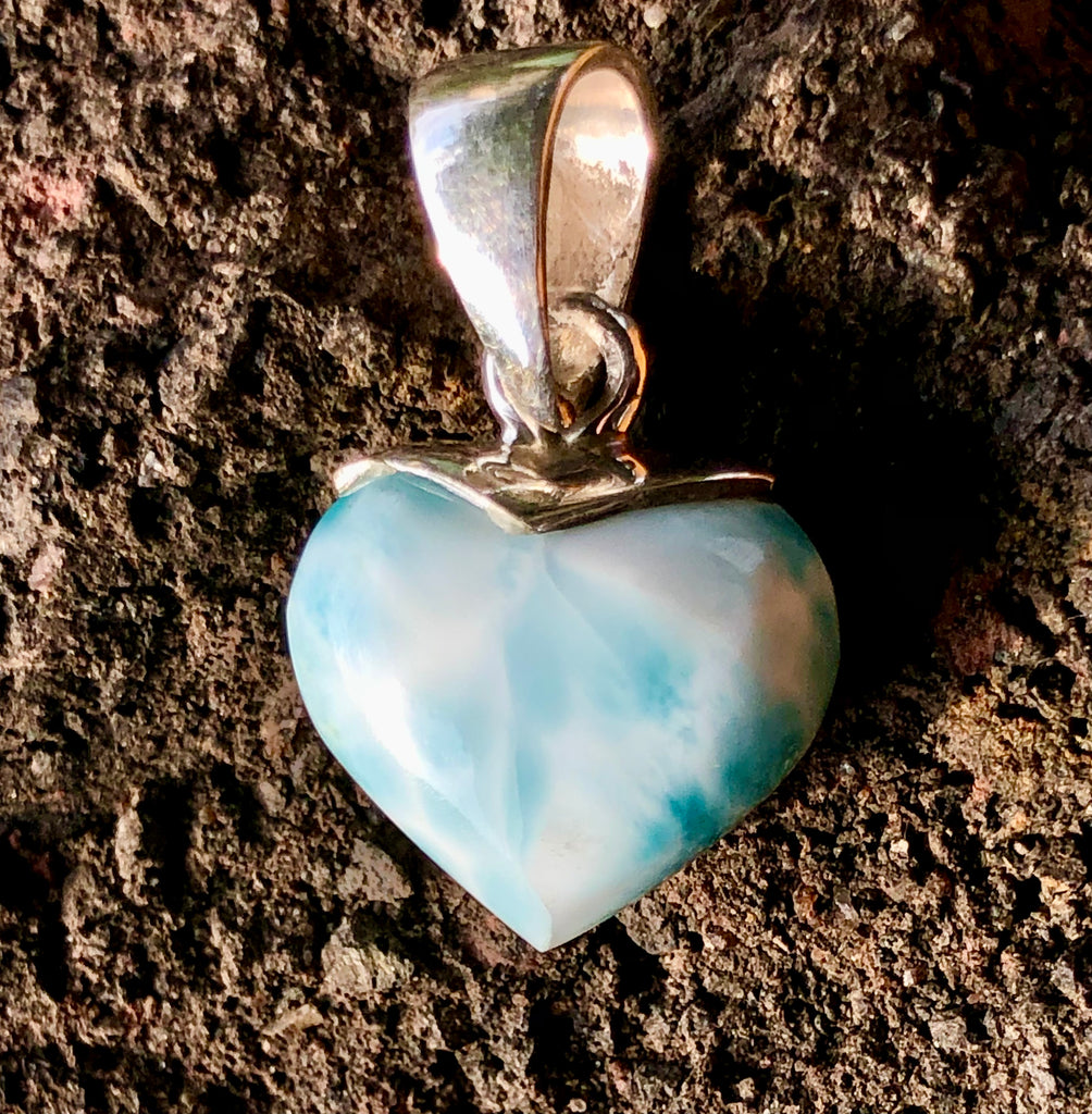 Sterling silver Larimar Heart Pendant