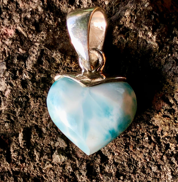 Sterling silver Larimar Heart Pendant
