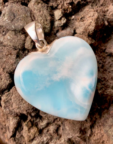 Sterling silver Larimar Heart Pendant