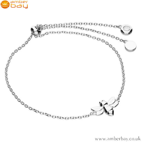 Sterling Silver Bee Design Slider Bracelet