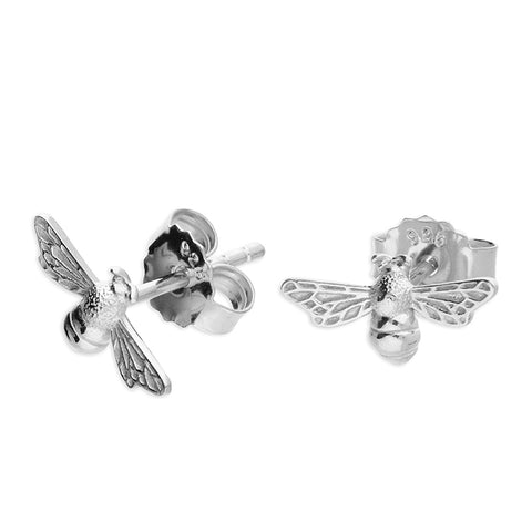 Sterling Silver Filigree Bee Stud Earrings