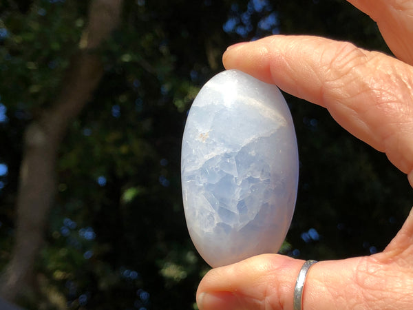 Blue Calcite Palm Stone