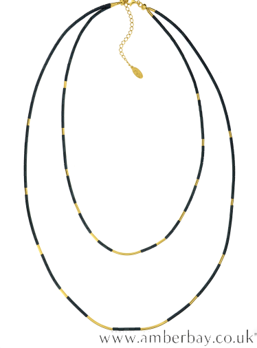 Coloured Hematite and Gold Plated Necklace