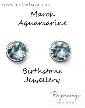 Beginnings March Aquamarine Swarovski Stud Earrings E4926