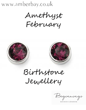 Beginnings February Amethyst Swarovski Stud Earrings E5560