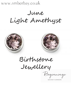 Beginnings June Light Amethyst Swarovski Stud Earrings E5563