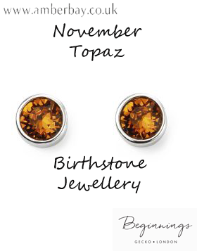 Beginnings November Topaz Swarovski Stud Earrings E5568