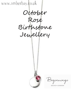 Beginnings October Rose Swarovski Disc Pendant and Chain