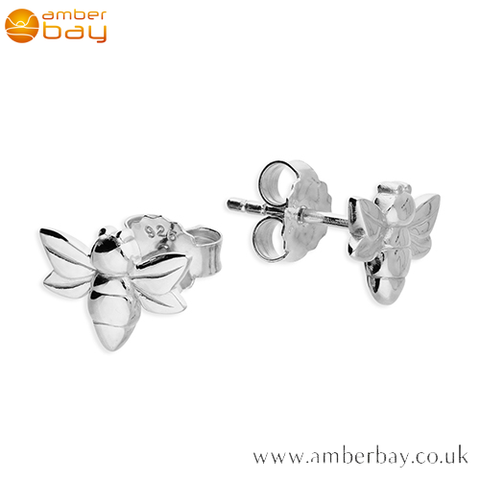 Sterling Silver Bee Stud Earrings