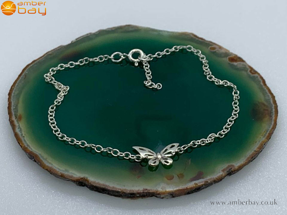 Sterling Silver Butterfly Anklet