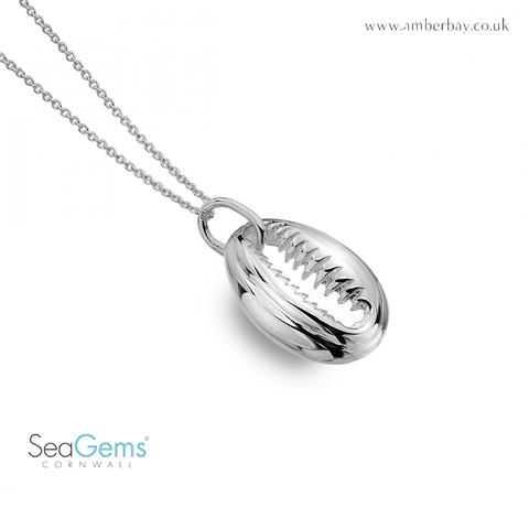 Sea Gems Sterling Silver Cowrie Shell Pendant P1130