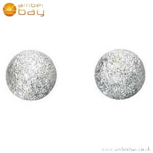 Silver Frosted Ball Studs