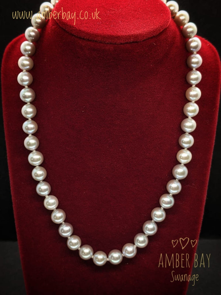 Classic Silver and Grey Freshwater Cultured Pearl Necklace