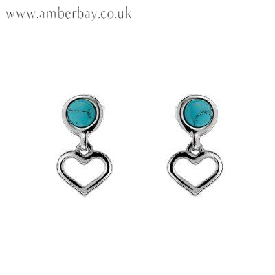 Turquoise heart best sale earrings