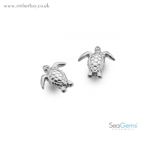 Sea Gems Sterling Silver Turtle Ear Studs P3783