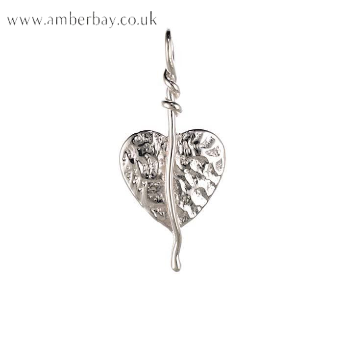 Sterling Silver Hammered Heart Pendant