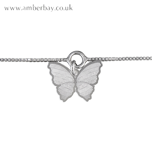 Sterling silver 2025 butterfly anklet