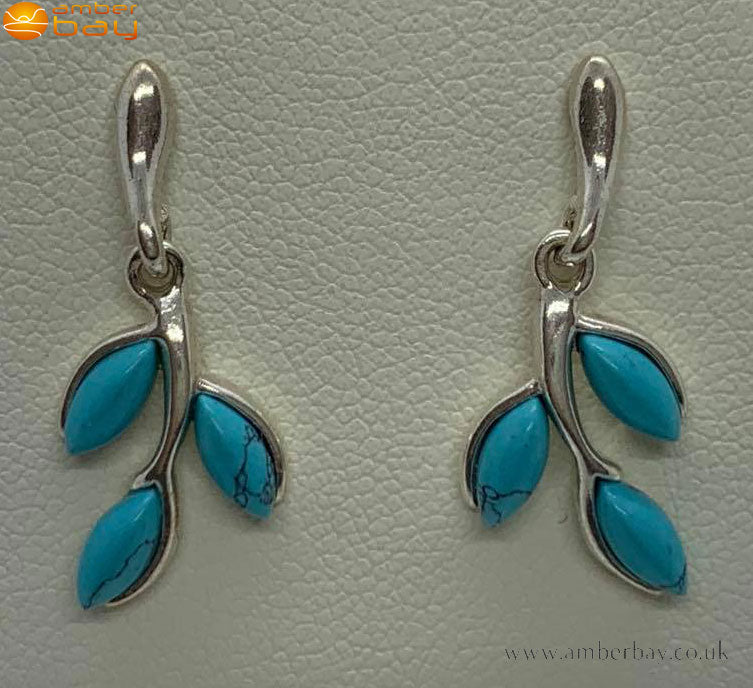 Sterling Silver and Turquoise Drop Earrings