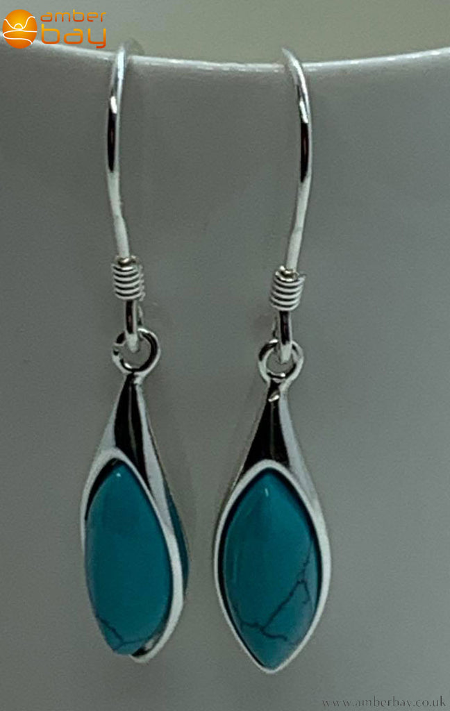Sterling Silver and Turquoise Drop Earrings
