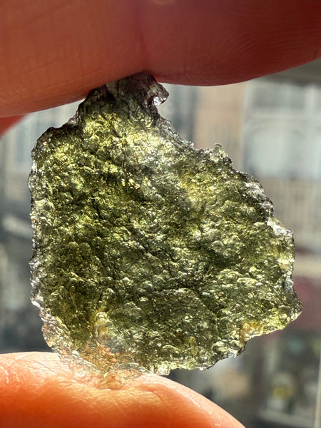 Genuine, raw 2.15 grams Chlum Moldavite from Czech Republic.