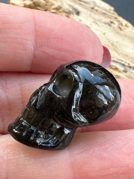 Moldavite skull