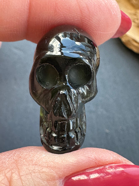 Moldavite skull