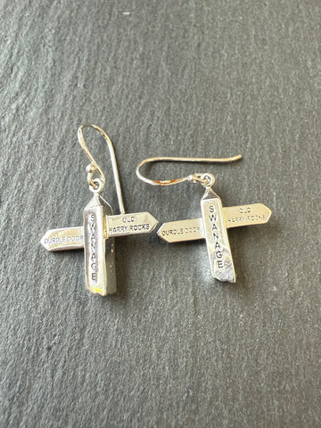 Swanage sign post earrings